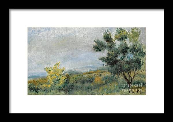 Pierre- Auguste Renoir (french Framed Print featuring the painting Landscape Trees by MotionAge Designs