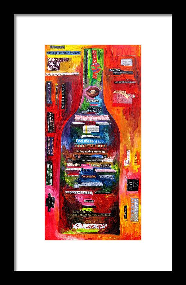 Wine Framed Print featuring the painting Language of Love by Patti Schermerhorn