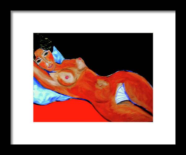 Nudes Framed Print featuring the painting Languor by Rusty Gladdish