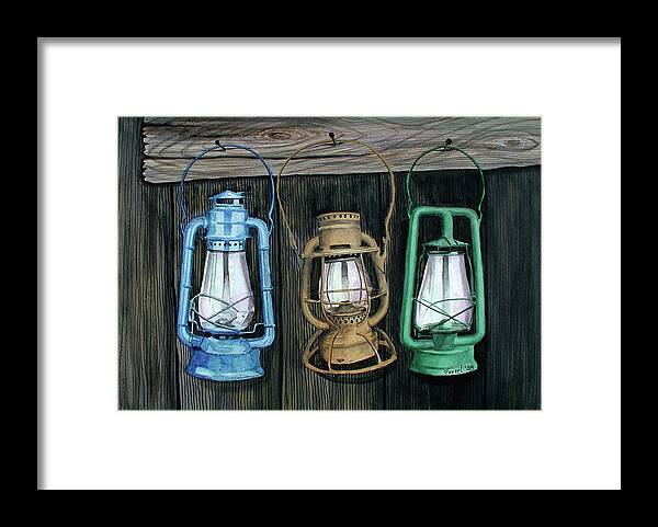 Lanterns Framed Print featuring the painting Lanterns by Ferrel Cordle
