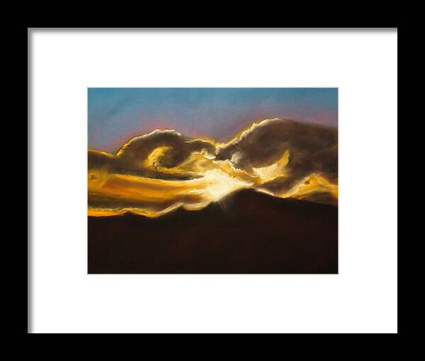 Lanzarote Framed Print featuring the painting Lanzarote Sunset by Dave Griffiths