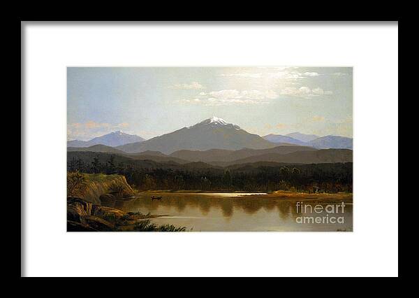 Albert_bierstadt_-_laramie_peak. Lake Town Framed Print featuring the painting Laramie Peak by MotionAge Designs