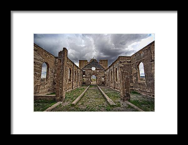 Church Framed Print featuring the photograph Las Mesitas Ruin by Ron Weathers