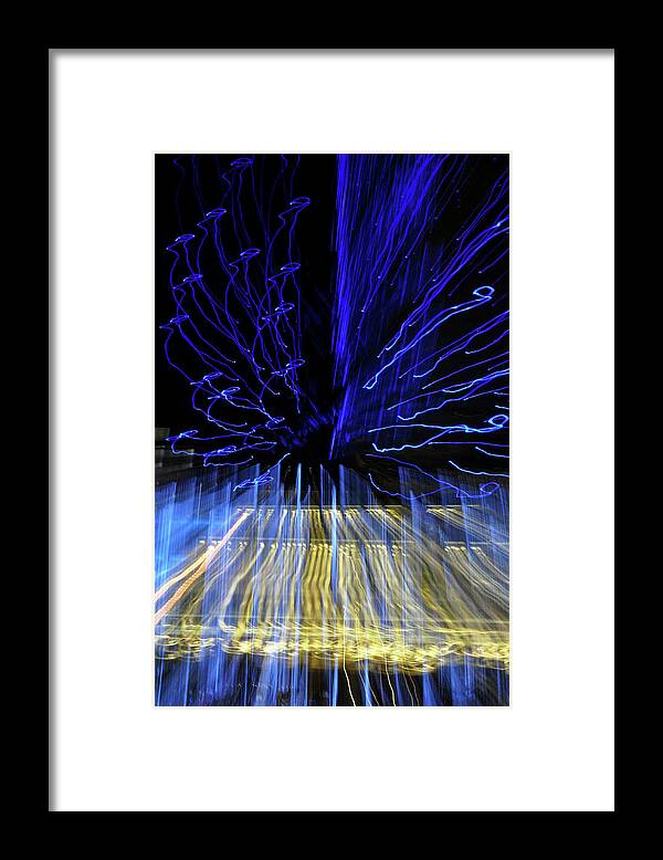 Las Vegas Framed Print featuring the photograph Las Vegas Blue Light Portrait by Kyle Hanson