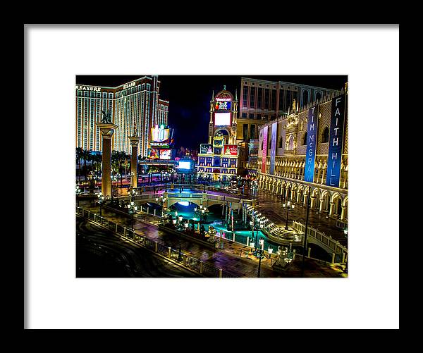 Las Vegas Framed Print featuring the photograph Las Vegas Lights by Lev Kaytsner