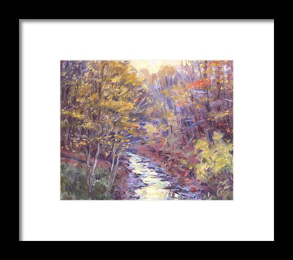 Nature Framed Print featuring the painting Last Light by Michael Camp