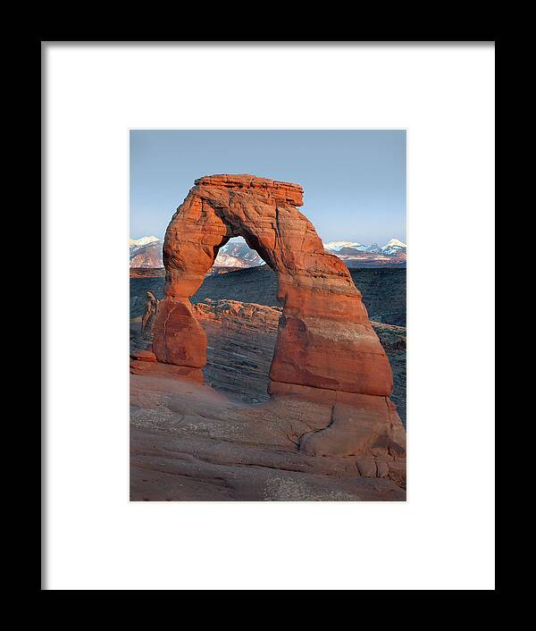 Delicate Arch Framed Print featuring the photograph Last Light on Delicate Arch by JustJeffAz Photography