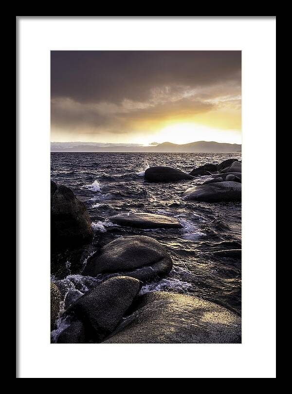 Sunset Framed Print featuring the photograph Last light on the Water by Martin Gollery
