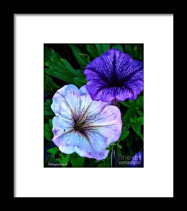  Digital Art Framed Print featuring the digital art Last of The Petunias  by MaryLee Parker