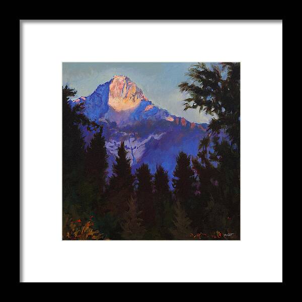 Glacier Framed Print featuring the painting Last Rays by Robert Bissett