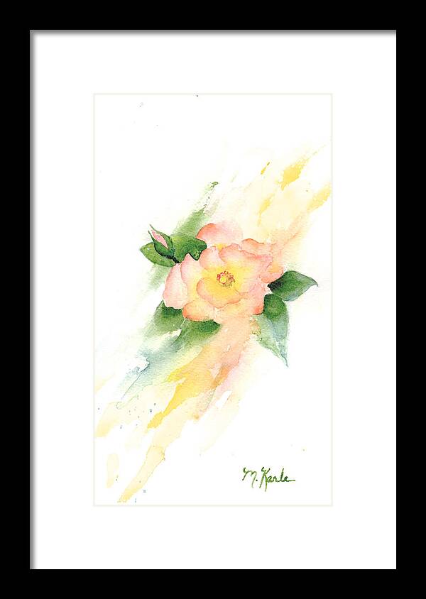Flower Framed Print featuring the painting Last Rose of Summer by Marsha Karle