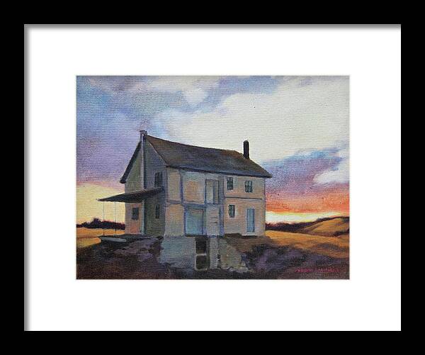 Sunset Framed Print featuring the painting Last Stand by Andrew Danielsen