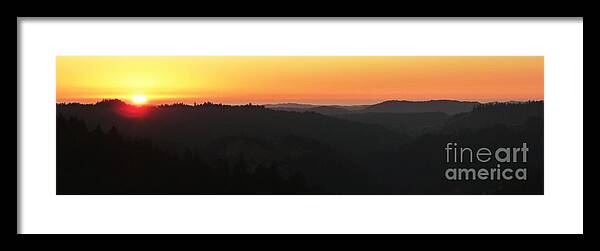 Panoramic Framed Print featuring the photograph Last Sunset before the Autumnal Equinox by JoAnn SkyWatcher