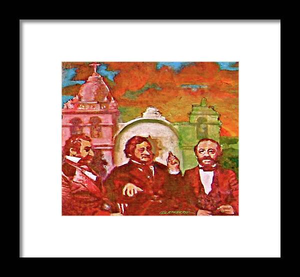 Last Three Mexican Generals Framed Print featuring the painting Last Three Mexican Generals by Craig A Christiansen