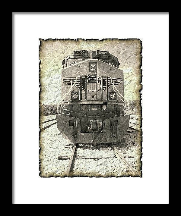 Train Framed Print featuring the digital art Last Train by Wendy J St Christopher