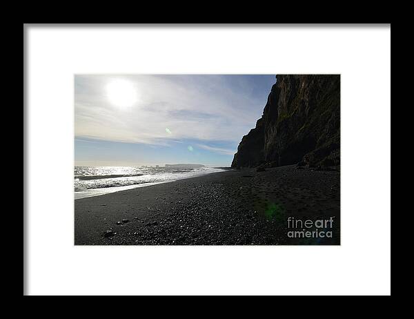 Reynisfjara-beach Framed Print featuring the photograph Late Afternoon on Reynisfjara Beach in Vik Iceland by DejaVu Designs