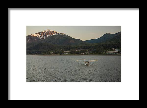 Float Plane Framed Print featuring the photograph Late Landing by Kristopher Schoenleber