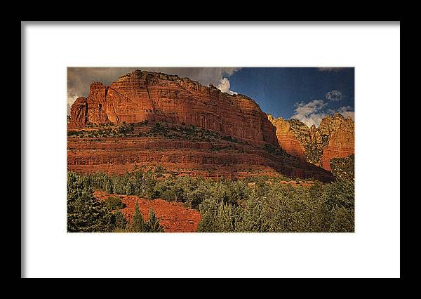 Brin's Mesa Framed Print featuring the photograph Late Light at Brin's Mesa Txt pano by Theo O'Connor