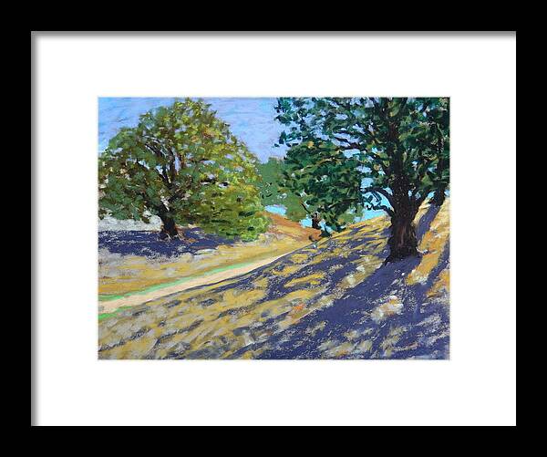 Landscape Framed Print featuring the painting Late Light's Shadows by Gary Coleman
