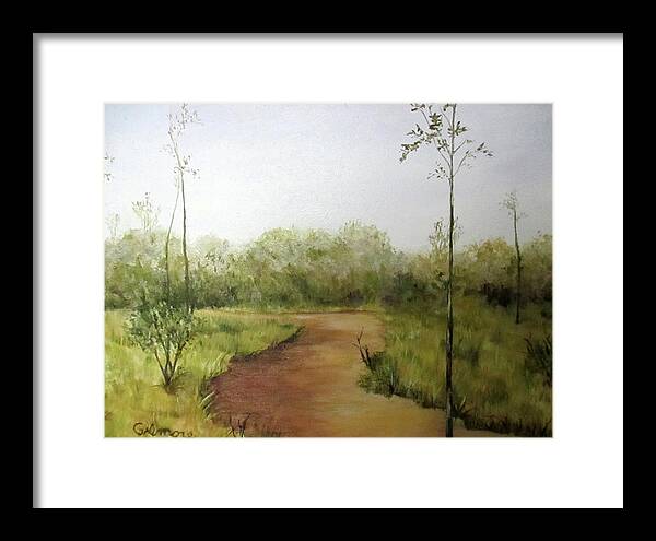 Landscape Framed Print featuring the painting Late Summer Walk by Roseann Gilmore