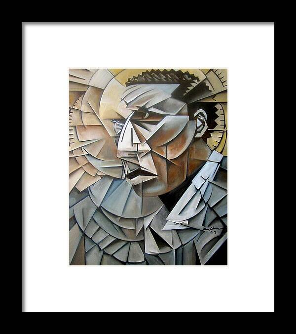 Jazz Saxophonist John Coltrane Cubism Framed Print featuring the painting Late Trane by Martel Chapman