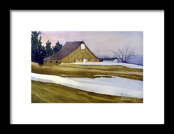 New Jersey Framed Print featuring the painting Late Winter Melt by Donald Maier