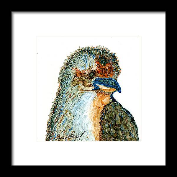 Bird Framed Print featuring the painting Laughing Kookaburra by Eunice Warfel