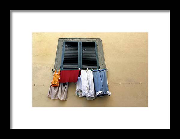Italy Framed Print featuring the photograph Laundry Day by KG Thienemann