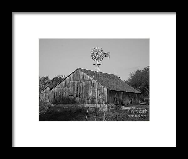 Barn Framed Print featuring the photograph Laurel Road Barn in black and white by Brook Steed