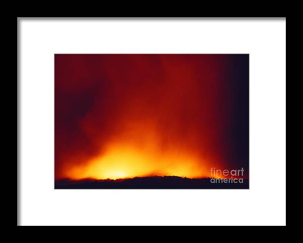 Active Framed Print featuring the photograph Lava At Night by Bob Abraham - Printscapes