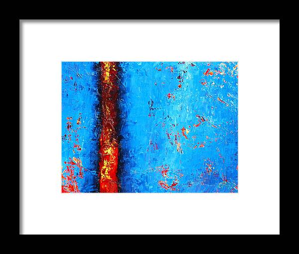 Abstract Framed Print featuring the painting Lava'n You by Emily Page