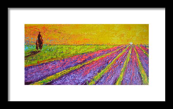 Lavender Dreams Framed Print featuring the painting Lavender Dreams by Patricia Awapara