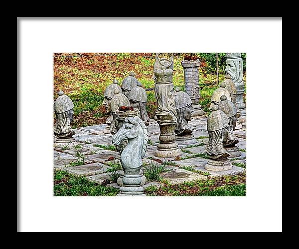 Statues Framed Print featuring the photograph Lawn Chess by Chris Anderson