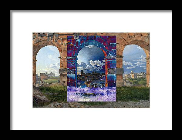 Abstract In The Living Room Framed Print featuring the digital art Layered 19 Eckersberg by David Bridburg
