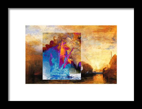 Abstract In The Living Room Framed Print featuring the digital art Layered 6 Turner by David Bridburg