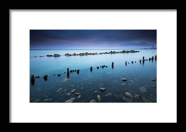 Shoreline Framed Print featuring the photograph Layers of Blue by Josh Eral