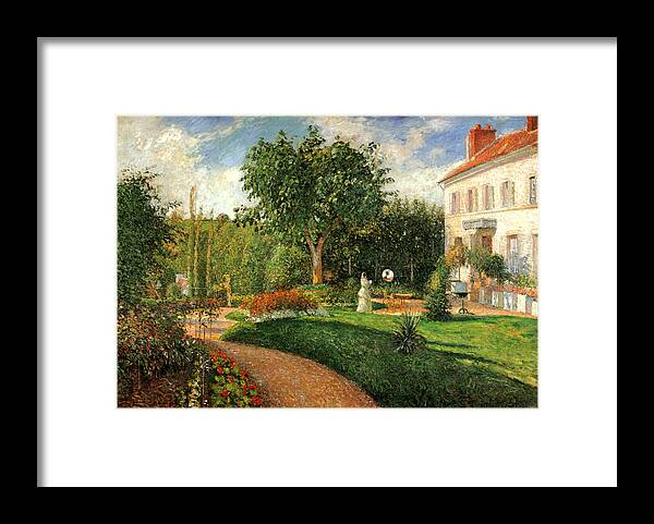 Camille Pisssarro Framed Print featuring the painting Le Jardin des Mathurins Pontoise by Camille Pisssarro