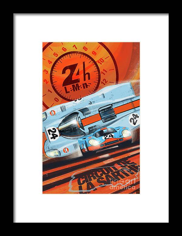 Le Mans Framed Print featuring the painting Le Mans 24H by Sassan Filsoof