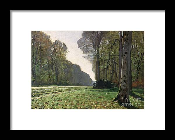 The Framed Print featuring the painting Le Pave de Chailly by Claude Monet