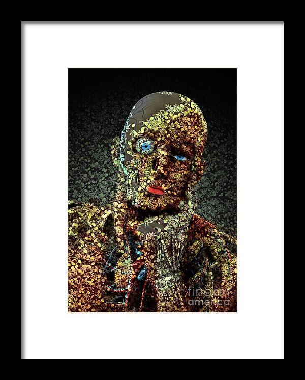Thinker Framed Print featuring the digital art Le Penseur by Aimelle Ml
