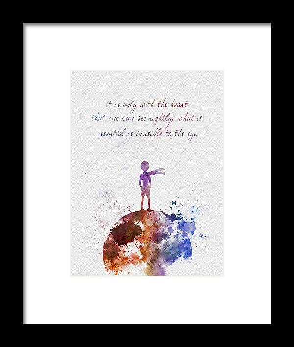 The Little Prince Framed Print featuring the mixed media Le Petit Prince by My Inspiration