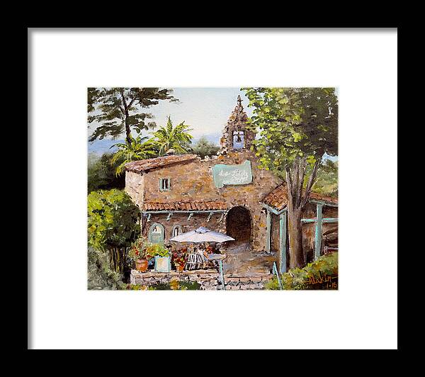 Frech Framed Print featuring the painting Le Petite Chapelle by Alan Lakin