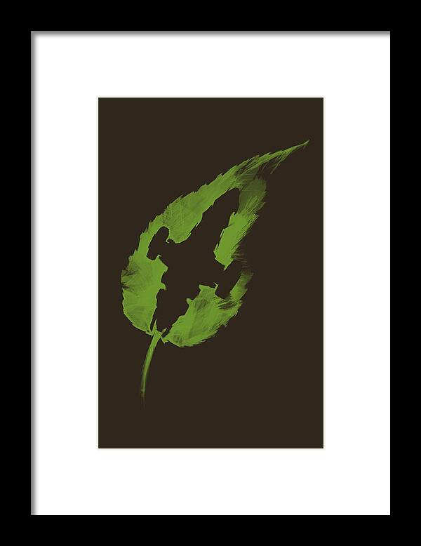 Leaf Framed Print featuring the digital art Leaf on the Wind by Vincent Carrozza