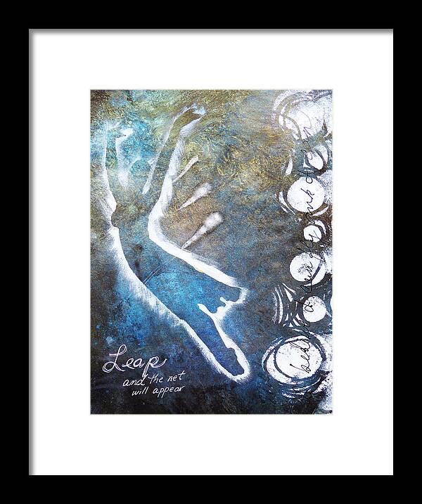 Inspiration Framed Print featuring the mixed media Leap and the net will appear by Lynn Colwell