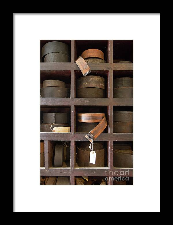Mill Framed Print featuring the photograph Leather belt storage at an old mill by Edward Fielding