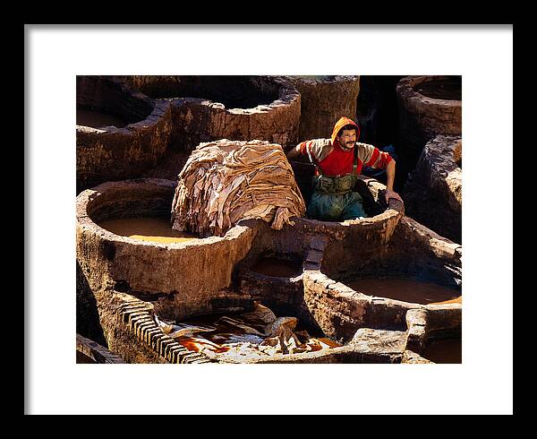 Fes Framed Print featuring the photograph Leather tanneries of Fes - 11 by Claudio Maioli