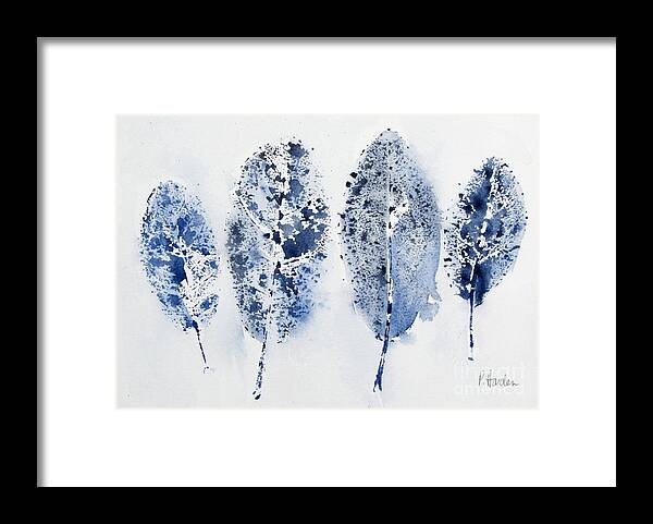 Abstract Leaves Framed Print featuring the painting Leaves 4 by Pamela Iris Harden