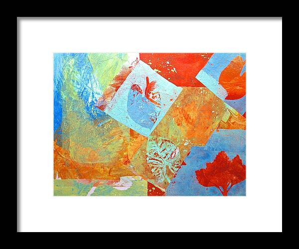 Leaf Prints Framed Print featuring the mixed media Leaves by Linda Williams