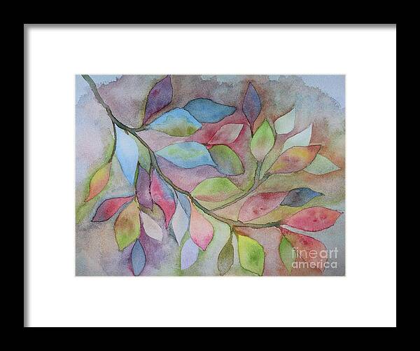  Framed Print featuring the painting Leaves On a Branch by Barrie Stark