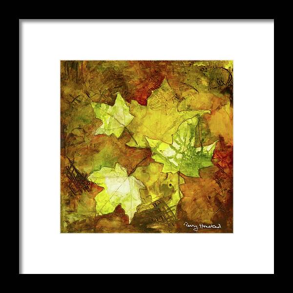 Landscape Framed Print featuring the painting Leaves by Terry Honstead